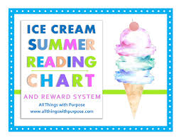 Ice Cream Summer Reading Chart And Reward System
