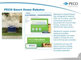 A portable air conditioner works on the same principle as split systems or any other climatic equipment. Peco Smart Ideas Energy Efficiency Programs Ppt Video Online Download