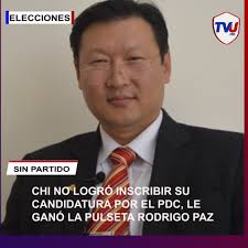 Chi Hyun Chung, quien aspiraba a la presidencia, no registró su candidatura  ante el Tribunal Supremo Electoral (TSE) al cierre del plazo. Pese a sus  intentos de última hora con el PDC,