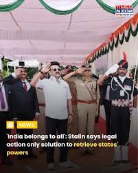 Tamil Nadu Chief Minister MK Stalin, in his Independence Day address on  Friday, alleged that the union government was attempting to "snatch away"  the rights of states in various sectors, especially Education