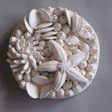 Decorative Coral Reef Plate 3 D Dish Art Ceramic Wall Sculpture Star Fish Anemone Barnacles Oy Ceramic Wall Sculpture Coral Sculpture Ceramic Coral Reefs