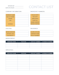 Free Contact List Template For Pdf Excel Google Sheets Hubspot