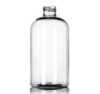 12 oz. Clear PET Squat Boston Round Bottle, 24-410(10 Piece)