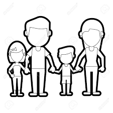 Dibujo de un familia feliz para pintar, colorear o imprimir. Feliz Familia Unida Pintura Vector Ilustracion Diseno Grafico Ilustraciones Vectoriales Clip Art Vectorizado Libre De Derechos Image 81185922