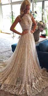 Romantic A Line High Neck Wedding Dress Unique Lace Collection Bridal Dresses Beautiful High Neck Lace Wedding Dress Wedding Dresses High Neck Wedding Dress