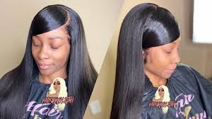 Suitable face and hair type: 90s Swoop Bang Wig Install Youtube
