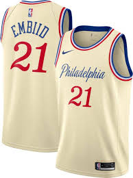 The jerseys take inspiration from the iconic view boathouse row at night. Nike Men S Philadelphia 76ers Joel Embiid Dri Fit City Edition Swingman Jersey Dick S Sporting Goods