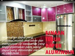 Kerangka kabinet dapur yang sudah siap. Titian Perjalanan Kabinet Dapur Aluminium