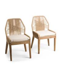 Set Of 2 Rope Crossweave Dining Chairs Seating T J Maxx Dining Chairs Chair Wicker Chair