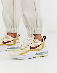 Nike Beige Air Max 270 React Sneakers Asos White Sneakers Women Sneakers Fashion Womens Sneakers