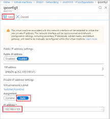Configure Private Ip Addresses For Vms Azure Portal Microsoft Docs