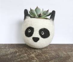 Animal Planter Panda Cute Planter Cactus Planter Mini Etsy Animal Planters Felt Succulents Planter Gift