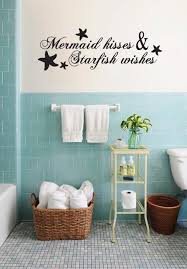 Mermaid Kisses And Star Fish Wishes Wall Decal Ocean Bathroom Sea Quote Saying Blue Bathroom Tile Modern Bathroom Decor Bathroom Inspiration