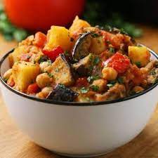 Eggplant Potato Tomato Stew Recipe By Tasty Recipe Stew Recipes Recipes Stuffed Peppers