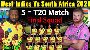 South africa's other pace options are kagiso rabada, anrich nortje, lungi ngidi, sisanda magala and lizaad williams, with rotation to be expected. West Indies Vs South Africa T20 Series 2021 West Indies Team Final Squad Wi Vs Sa T20 2021 Youtube
