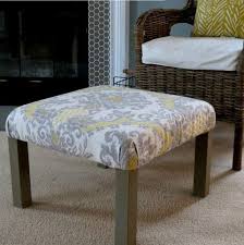 An ikea vittsjo table hacked into a chic ottoman with a soft cushion and animal printed fabric on top. 25 Stylish Ikea Ottoman And Pouf Hacks Digsdigs