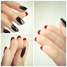 Black And Red Stiletto Nails Love The Black On Top And Red Under Red Stiletto Nails Nails Black Acrylic Nails
