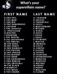 50 stylish and cool names in free fire. Supervillain Name Funny Name Generator Funny Names Names