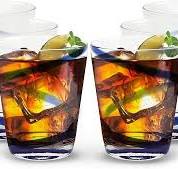 IMPULSE! Crazy Colored Swirl Drinking Glass Cups, Set of 6 (Blue, Rocks) -  Transparent, 12oz Capacity - Colored Drinking Glasses, Cocktail Glassware  ...