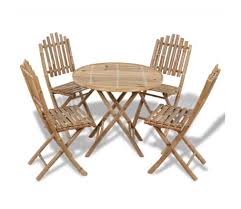Fabulous hollywood regency style and elegant character. Vidaxl 5 Piece Folding Outdoor Dining Set Bamboo Vidaxl Com Au