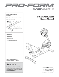 Pro Form Xp 440 R User S Manual Manualzz Com