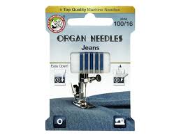 Organ Needle Company Machine Needles Jeans Size 100 16 5 Pc 1