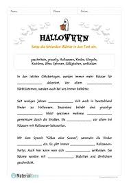Ein Kostenloses Arbeitsblatt Zu Halloween Auf Dem Die Kinder Einen Luckentext Zu Halloween Ausfullen Sollen Jetzt Lernen Unterrichtsplanung Lernen Macht Spass
