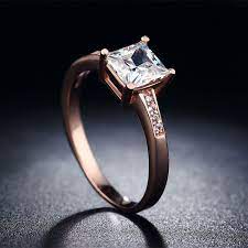 Fob référence prix:obtenir le dernier prix. Rose Gold 585 Plated Rings For Women Cz Diamond Mid Finger Engagement Ring Wedding Party Round Ring Female New Fashio Bijoux Or Rose Bague De Fiancailles Bague