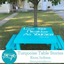 Loving A Little Turquoise Table Scripture Combo On This Turquoisetuesday Frontyardpeople Theturquoisetable Turquoise Table Front Yard Table