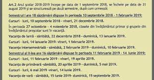 Publicăm calendarul vacanțelor școlare în moldova în actualul an de studii: Calendar An Scolar 2018 2019 Structura Anului Scolar 2019