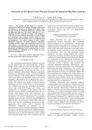 Pdf Research On Iot Based Cyber Physical System For Industrial Big Data Analytics