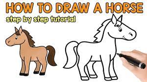 Step by step tutorial on how to draw a horse, just the head! How To Draw A Horse Step By Step Tutorial For Kids Cartooning Easy Peasy And Fun