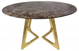 Rounding out the design, a thick column and a round pedestal base provide structure and support. Casa Padrino Luxury Dining Table Brown Gold O 130 X H 76 Cm Round Dining Room Table With Synthetic Marble Top And Steel Legs Dining Room Furniture
