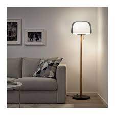 Lamp shades are easy to dye and can make a big statement. Evedal Golvlampa Marmor Gra Gra Ikea Floor Lamp Floor Lamp Grey Lamp
