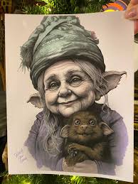 Cats and creatures coloring book page with highlighters