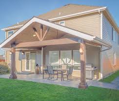 Open Gable Patio Cover Concrete Patio Patio Makeover Covered Patio Design
