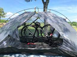 テント naturehike mongar2 設営レビュー 室内空間が広く大量の荷物 自転車も入る さきまる テント アウトドア 設営