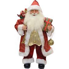 Northlight 24 5 Red Snazzy Standing Santa Christmas Ornament And Gifts Figurine Santa Claus Christmas Vest Christmas Tabletop