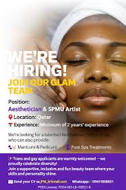 PTP ADMIN TIA 🙏🏻 🌟 WE'RE HIRING! JOIN OUR GLAM TEAM 🌟 Position:  Aesthetician & SPMU Artist 📍 Location: Qatar ⏳ Experience: Minimum of 2  years' experience We're looking for a talented
