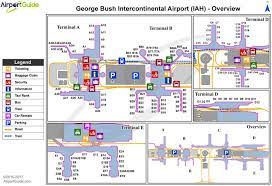 Houston George Bush Intercontinental Houston Iah Airport Terminal Map Overview Houston Airport Airport Guide Airport Map