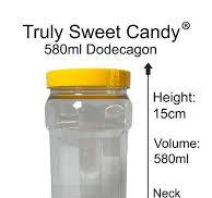 580ml 12 Sided Dodecagon Plastic Storage Jars With Choice of ...