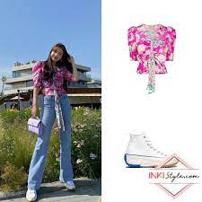 Red Velvet Joy Rocking A Retro Inspired Floral Summer Look On Instagram Run Star Hike Outfit Retro Outfits Converse Run Star Hike Outfit Kpop