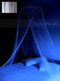 Glow In The Dark Bed Canopy Star Canopy With Glowing Lights White Bedroom Decor 200 1000 Star D Romantic Bedroom Decor White Bedroom Decor Star Ceiling