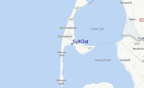 Map of sylt island, germany. Syltost Tide Station Location Guide