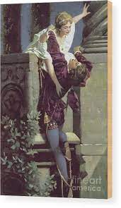 The first half of romeo and juliet , with its bawdy jokes, masked ball, and love poetry, is more like a shakespearean comedy than a tragedy. Balcony Scene Romeo And Juliet Wood Print By English School