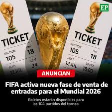 Deportes | La FIFA anunció que este miércoles 22 de abril se iniciará una  nueva fase de venta de entradas para el #Mundial 2026, con disponibilidad  para los 104 partidos del campeonato.