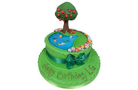 Birthday cake / garden design cake / fondant cake / icing cake. Gardening Wheelbarrow Cake