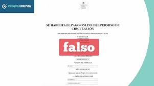 Nuevo permiso de circulación online. Chequea Bolivia Es Falso El Formulario De Permiso De Circulacion En Linea Que Pide Pago Los Tiempos
