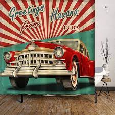 Amazonsmile Orange Design Nostalgic Cuba Shower Curtain Set 71 X71 1950s Sty Vintage Bathroom Accessories Bathroom Decor Accessories Home Decor Accessories