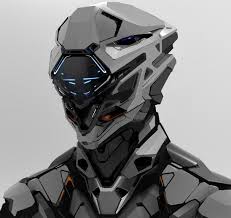 Black And White Robot Head Artstation Robot Head 112417 Aaron De Leon Robots Concept Helmet Concept Armor Concept